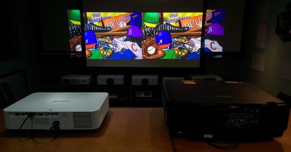 Sony VPL-PHZ10 next to Epson L1405U